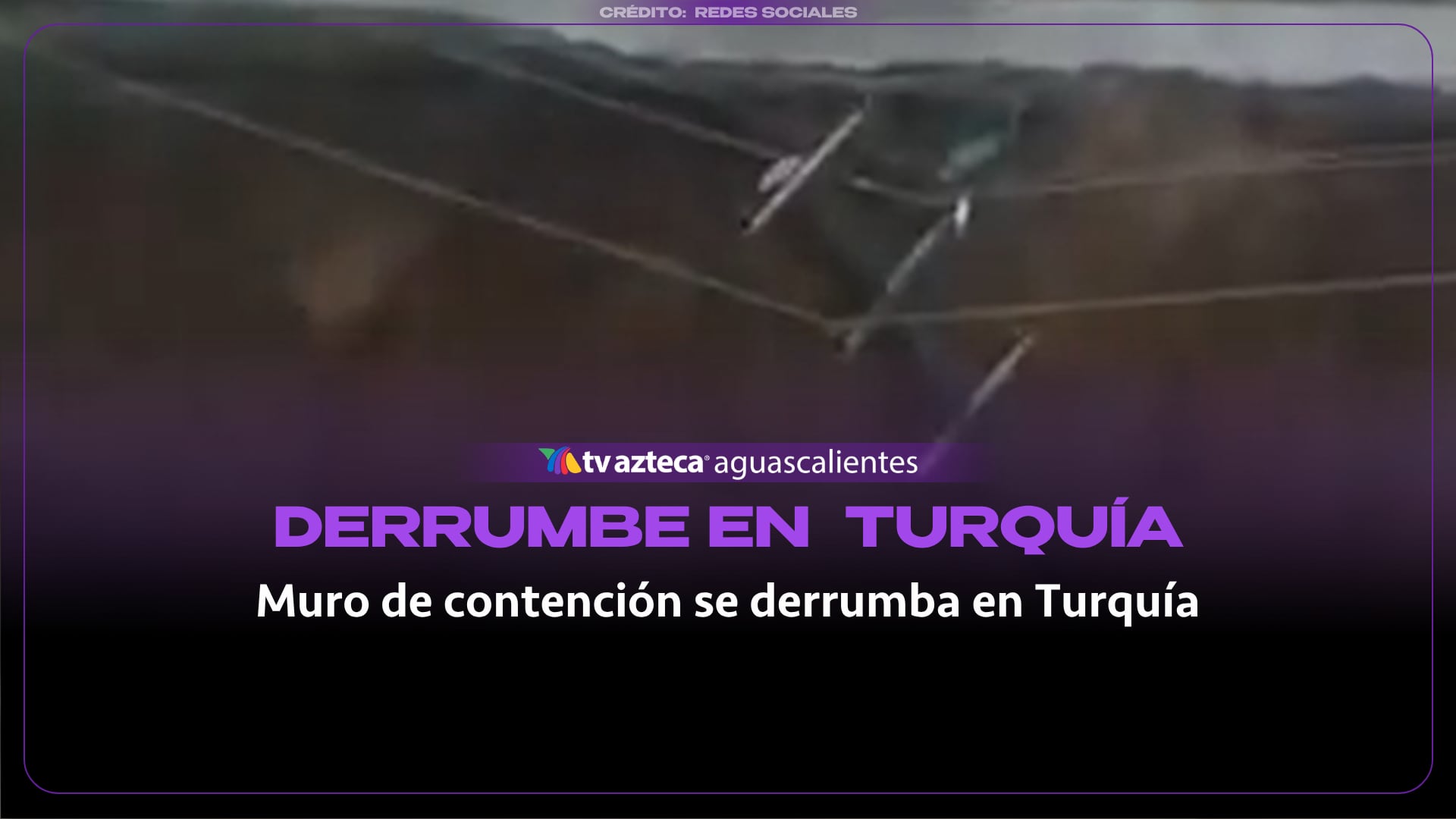 VIDEO: Muro de contención se derrumba en Turquía, arrastra un poste eléctrico y daña un edificio