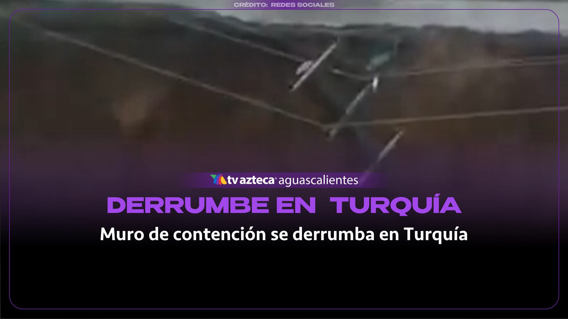 VIDEO: Muro de contención se derrumba en Turquía, arrastra un poste eléctrico y daña un edificio