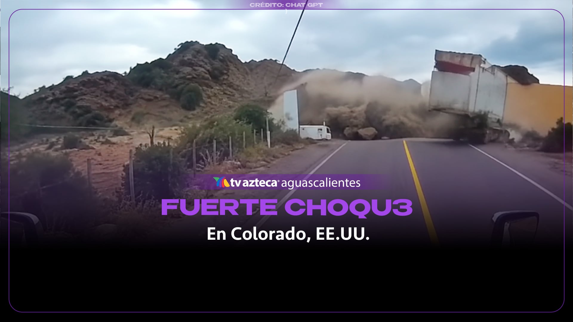 VIDEO: Choque de tres tractocamiones en carretera de Colorado deja lesionados