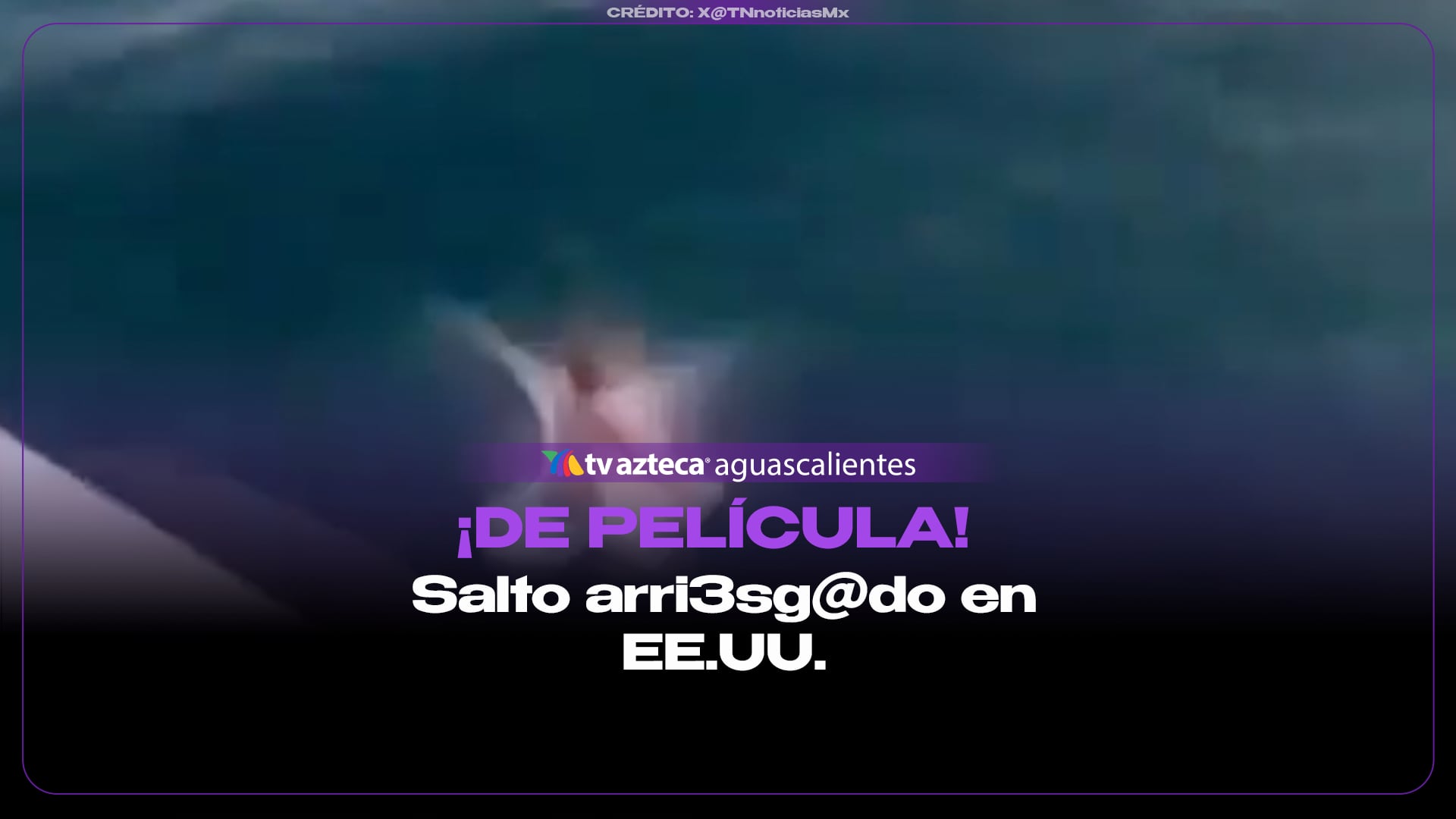¡Se salvó por segundos! Se lanza de un puente y cae a centímetros de un bote