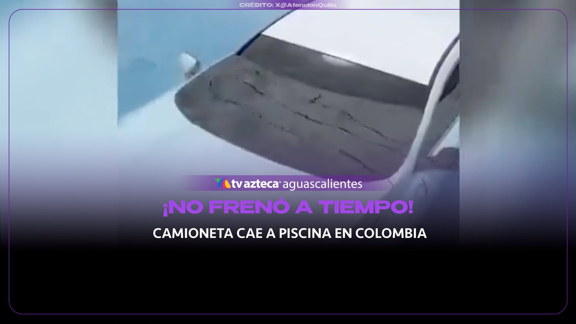 VIDEO: Camioneta cae a piscina en Colombia
