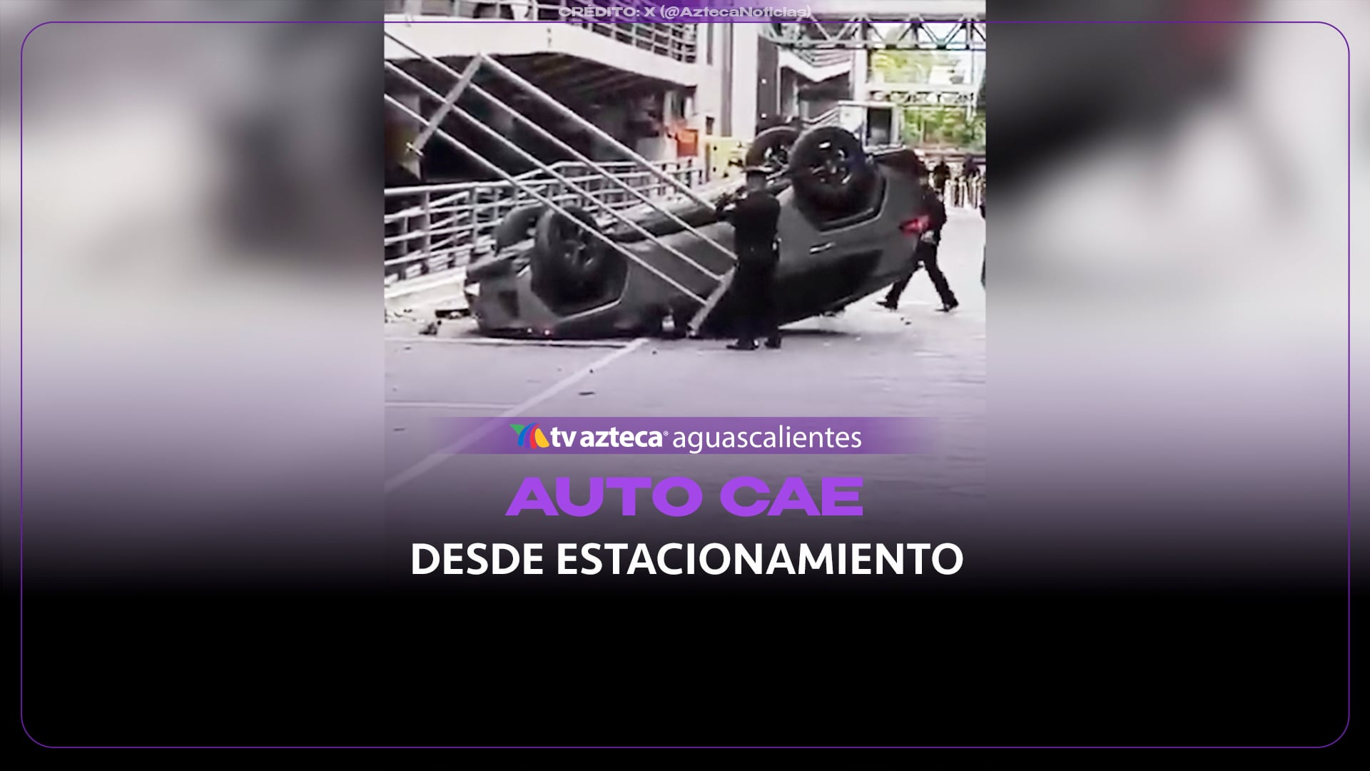 Auto cae de segundo piso de estacionamiento en Tlalpan, CDMX (VIDEO)