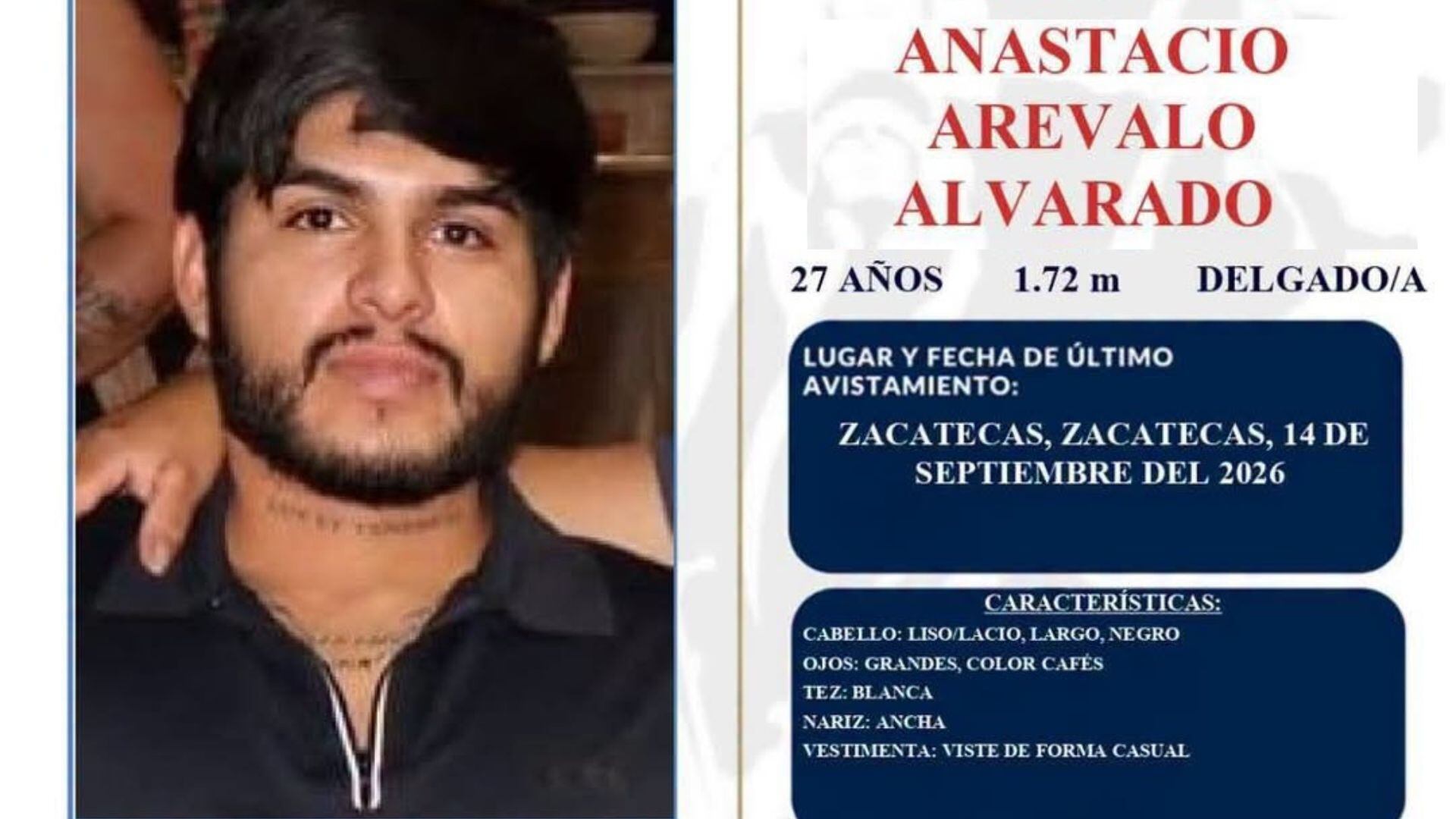 ¿Lo has visto? Activan boletín de búsqueda de joven de 27 años desaparecida en Zacatecas, Zacatecas