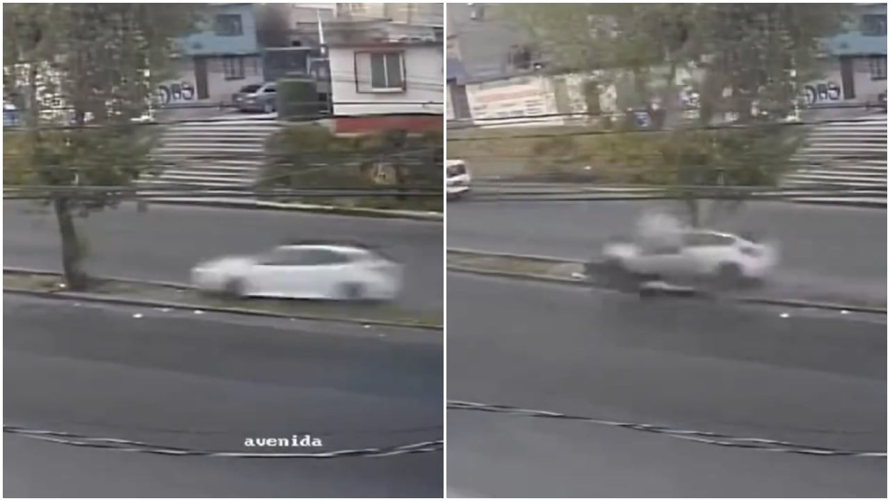 VIDEO_ ¡Impactante! Auto se partió en dos tras estrellarse contra un árbol