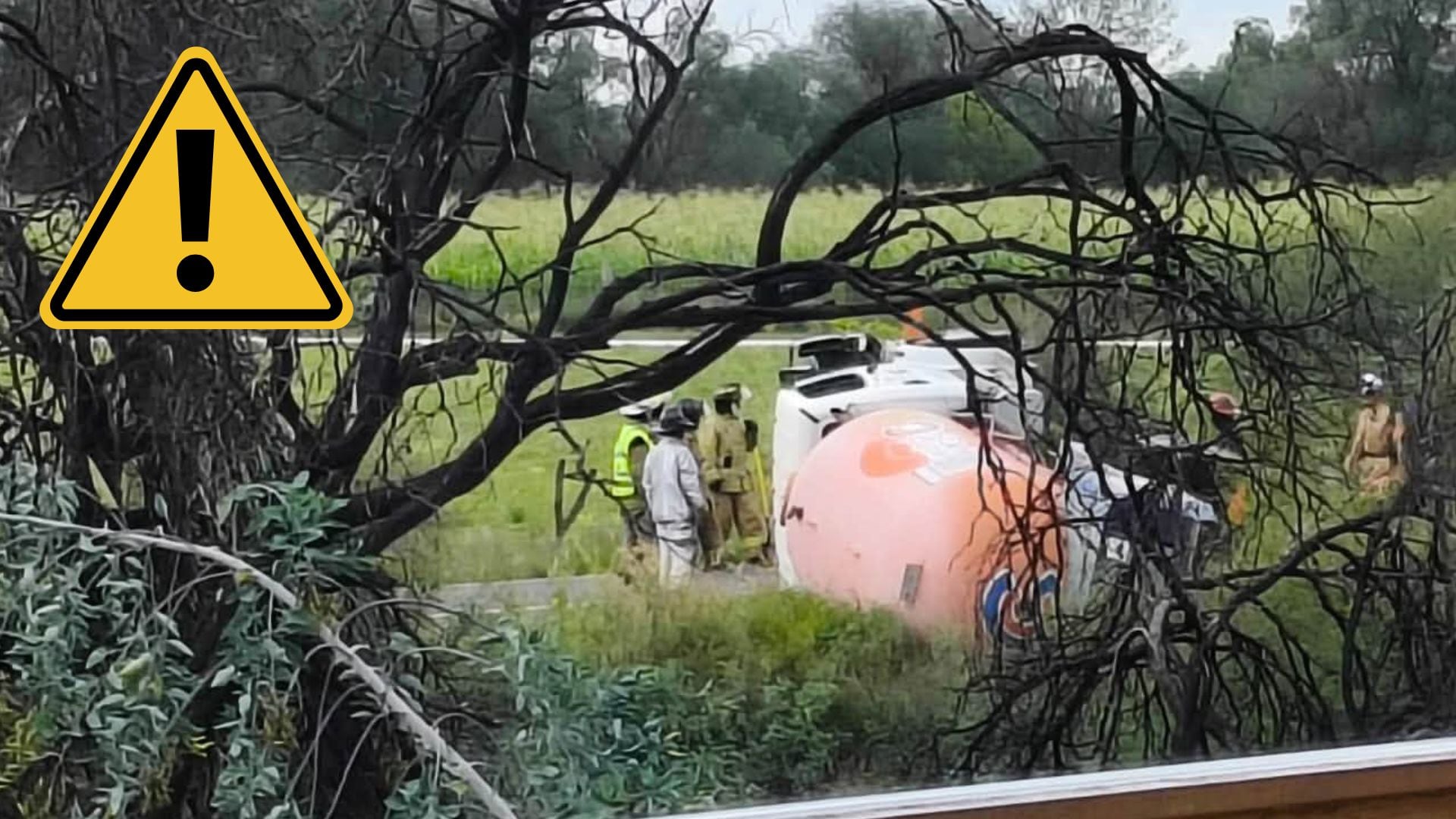 ÚLTIMA HORA: Volcadura de pipa de gas sobre Carretera 90 rumbo a Pabellón de Arteaga