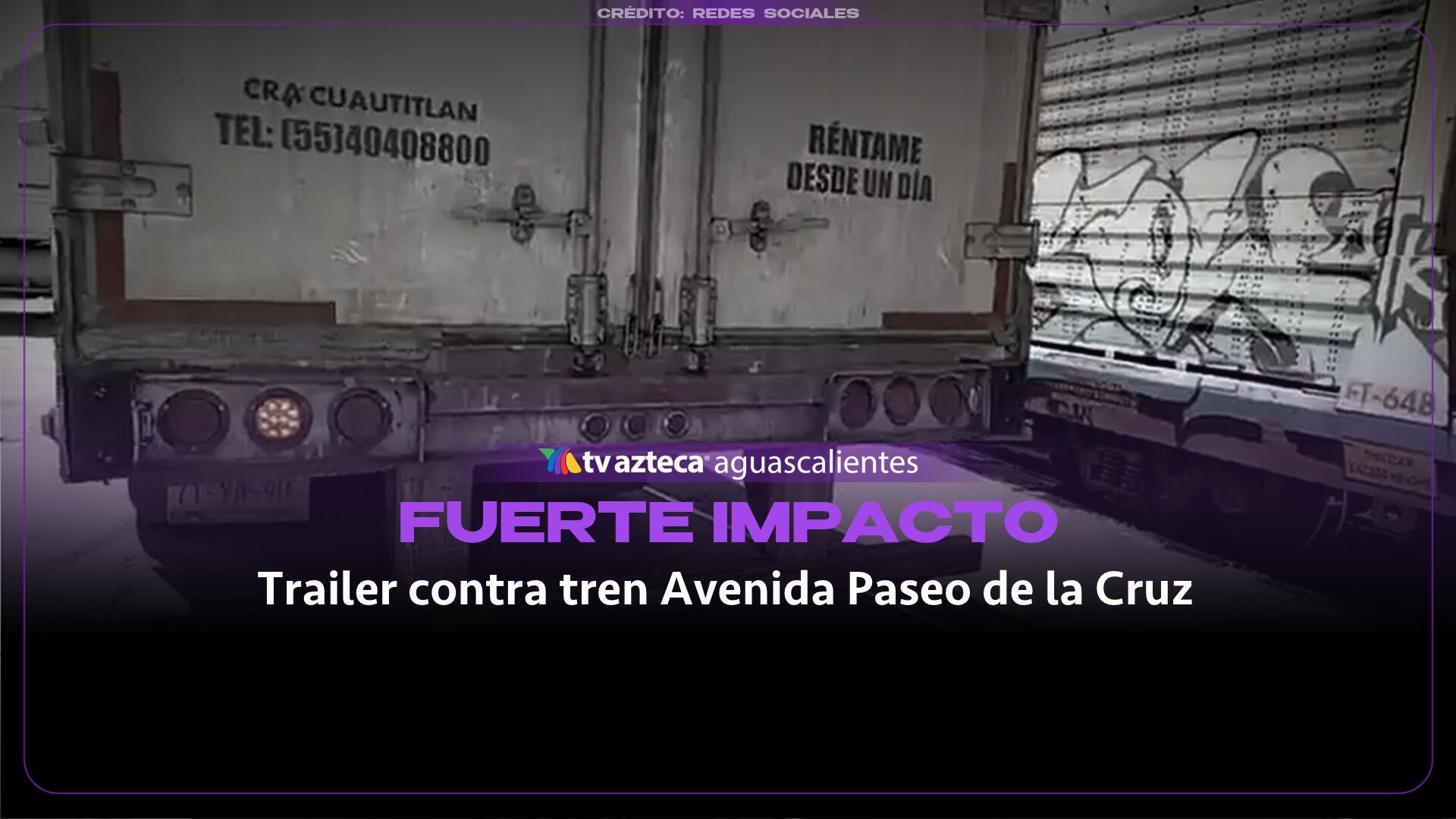 VIDEO: Graban fuerte impacto de un trailer con el tren Avenida Paseo de la Cruz HOY