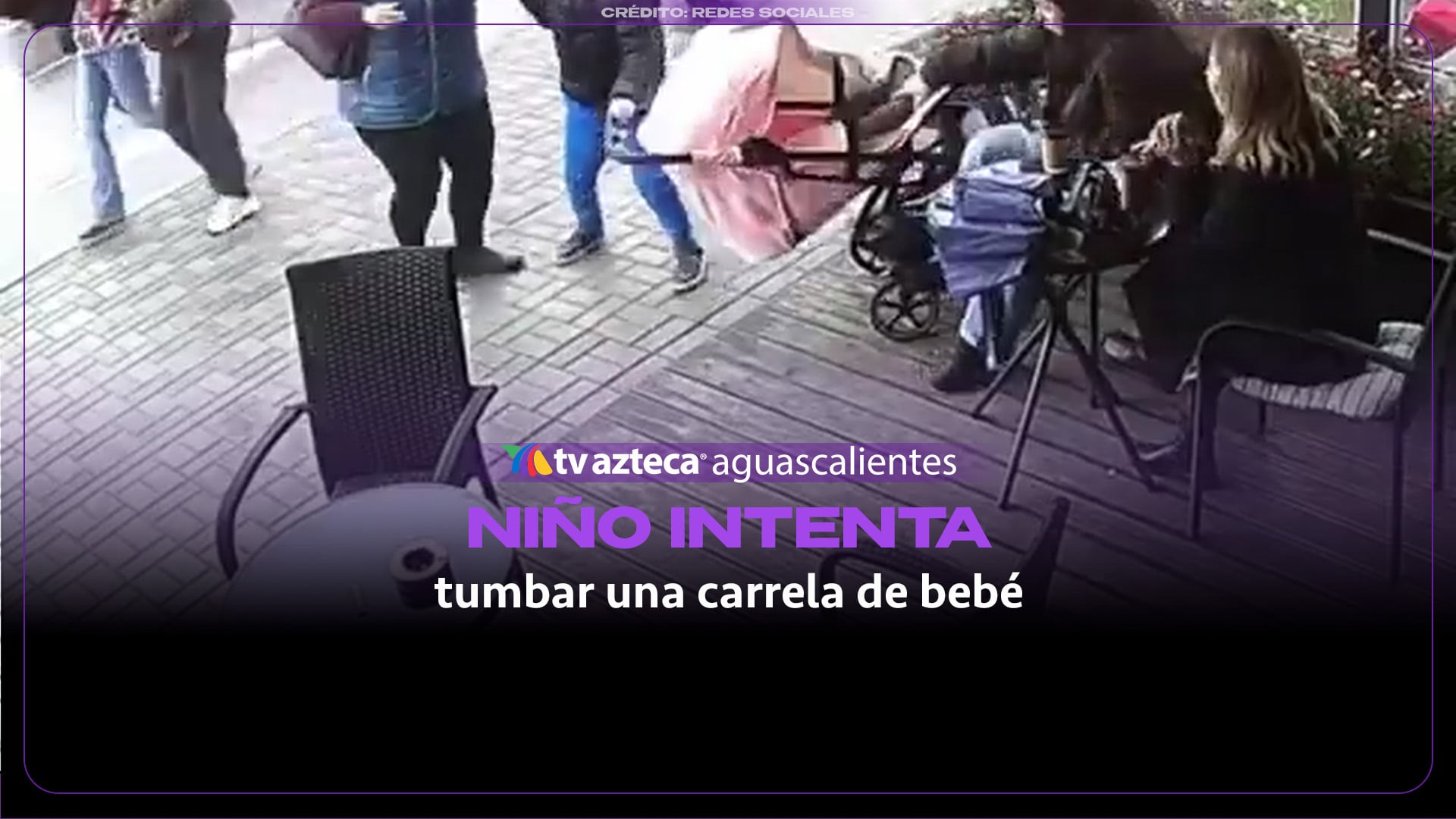 Polémica por video de niño intentando volcar carriola
