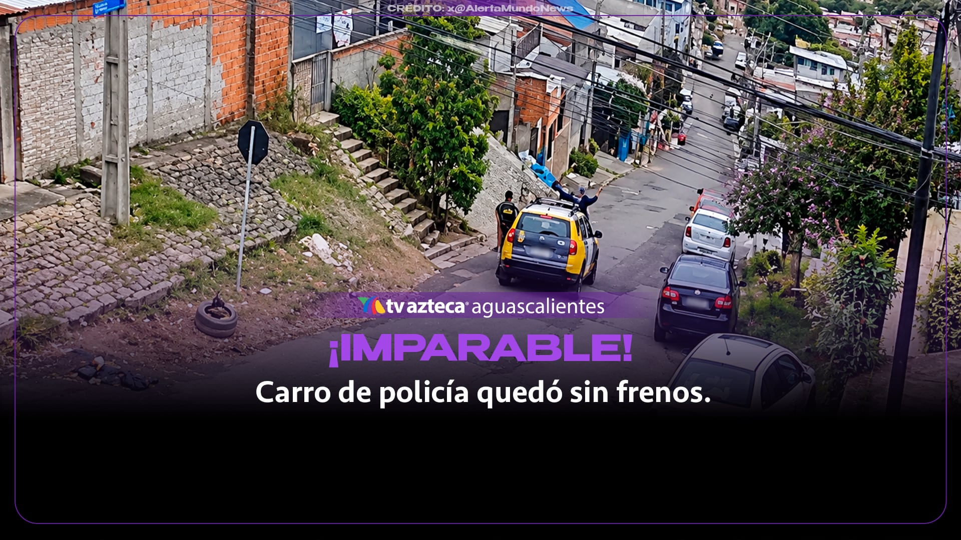 Patrulla avanza sola en Brasil y el sospechoso huye caminando (VIDEO)