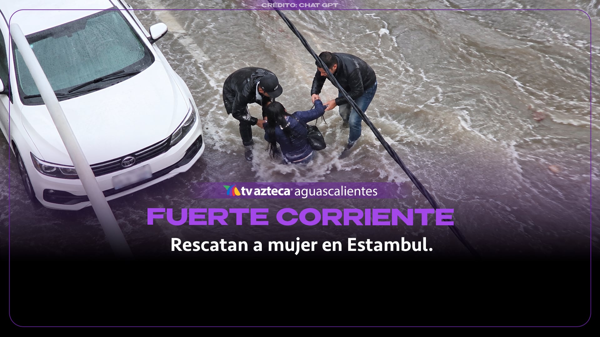 Rescatan a mujer arrastrada por inundación en Estambul (VIDEO)