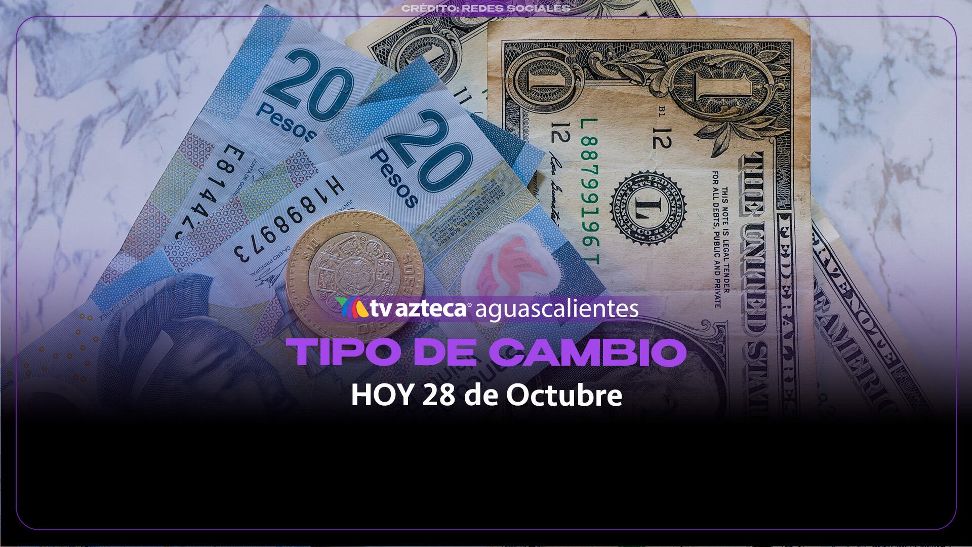 Tipo de cambio de dólar hoy 28 de octubre